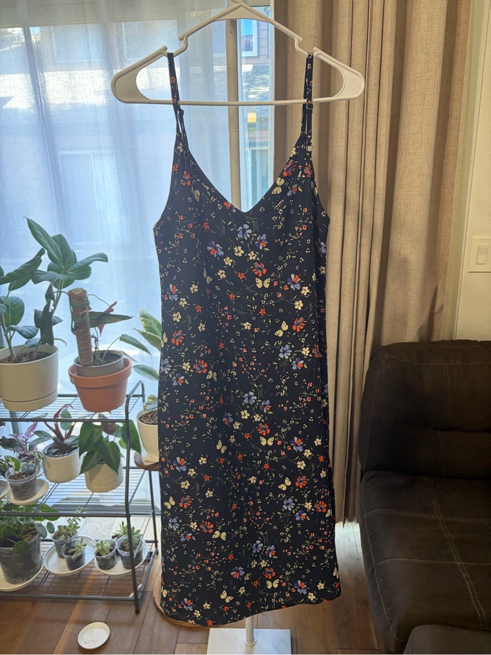 Sanctuary Black Floral Midi Slip Dress